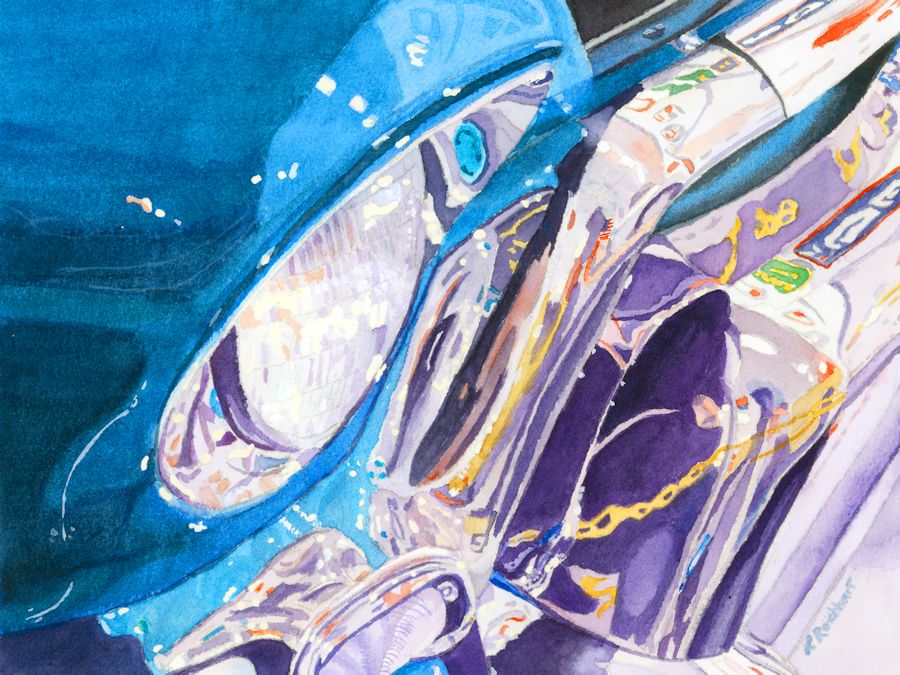 Lynne Reichhart Fine Art Vintage Chrome watercolor painting done! Lots