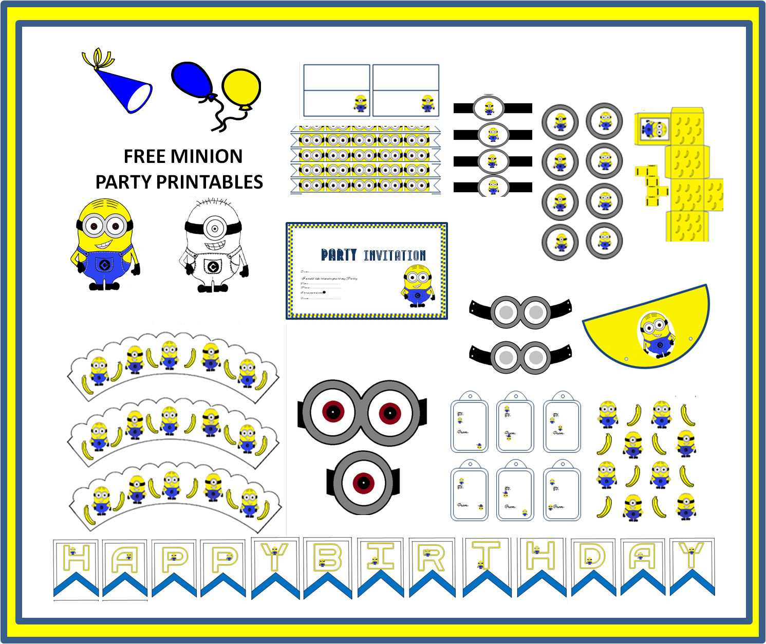 The Art Bug Free Minion Themed Party Printables