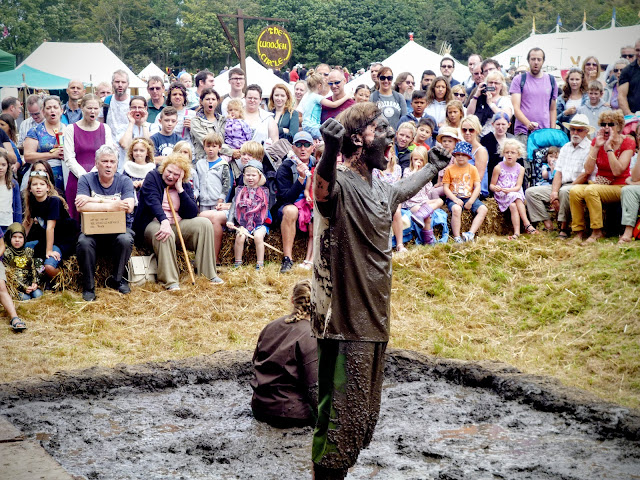 England's Medieval Festival Herstmonceux 2016 mud theatre