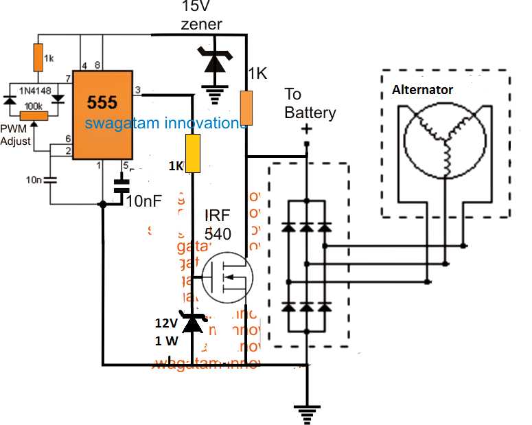 3 Phase Motorcycle Voltage Regulator circuit