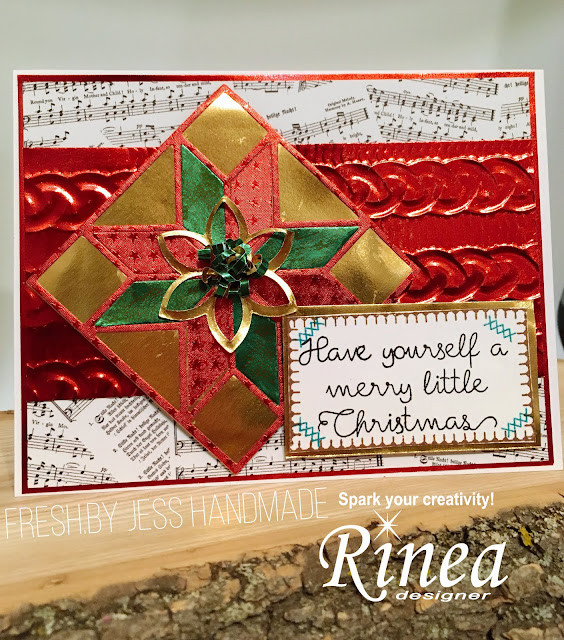Christmas Card using Rinea Foiled Paper