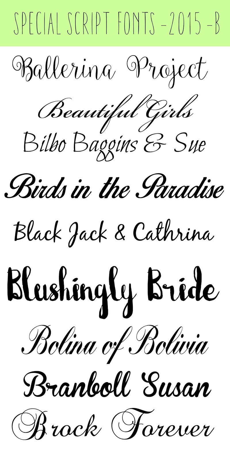 Selection Of Top Wedding Fonts Wedding Invitations