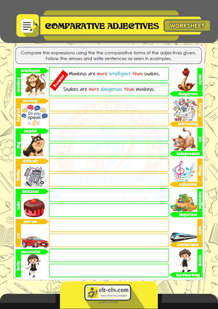 adjective-comparative-worksheet