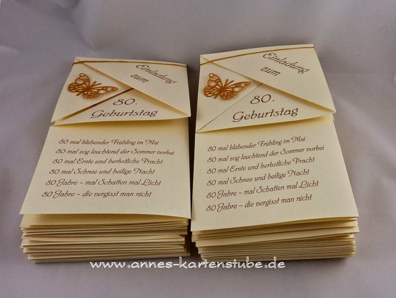Annes Kartenstube Einladungen zum 80. Geburtstag