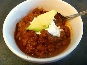 Lightening Fast So-Cal Chili:  This chili is a game changer for weeknight meals.  30 minutes is all you need.  Dinner...done. Slice of Southern