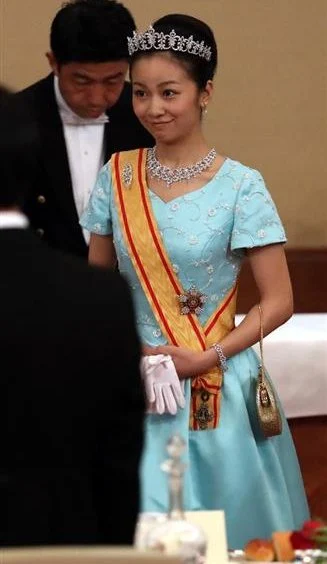 Crown Prince Naruhito and Crown Princess Masako, Japan's Prince Akishino and Princess Akishino, Princess Mako and Princess Kako of Akishino attended the Banquet Dinner at the Imperial Palace.