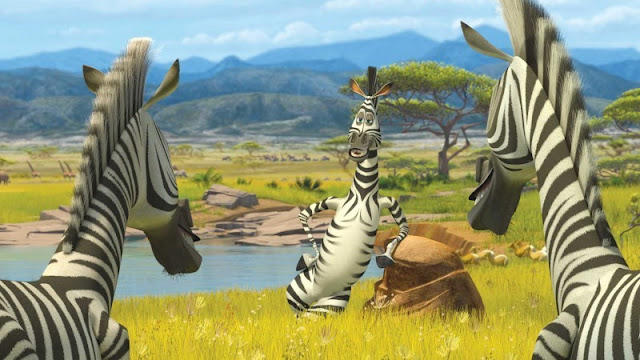 Marty talking to his new zebra friends in Madagascar 2: Escape 2 Africa http://animatedfilmreviews.filminspector.com/2012/12/madagascar-escape-2-africa-2008-full-of.html