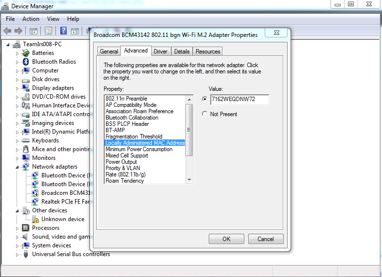 locally administered Mac Address