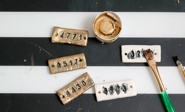 Make inexpensive vintage inspired locker tags using air-dry clay. - Littlehouseoffour.com