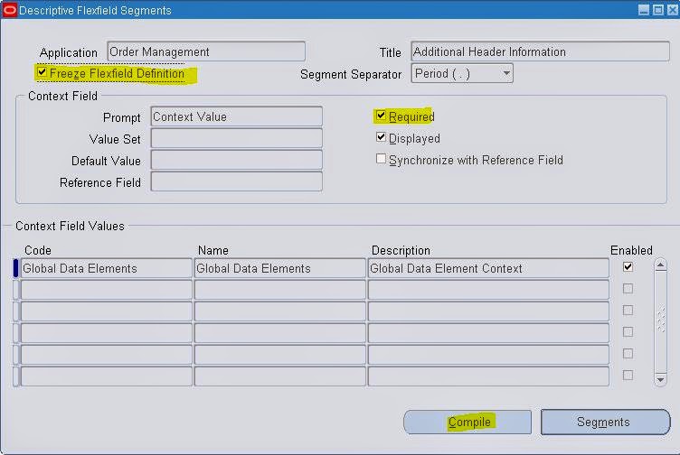 Learning SOA: Descriptive Flexfields in Oracle apps