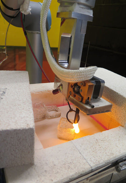 3D Printing With Molten Glass : Micron3Dp 3D Printing At More Then 1000C Deg.