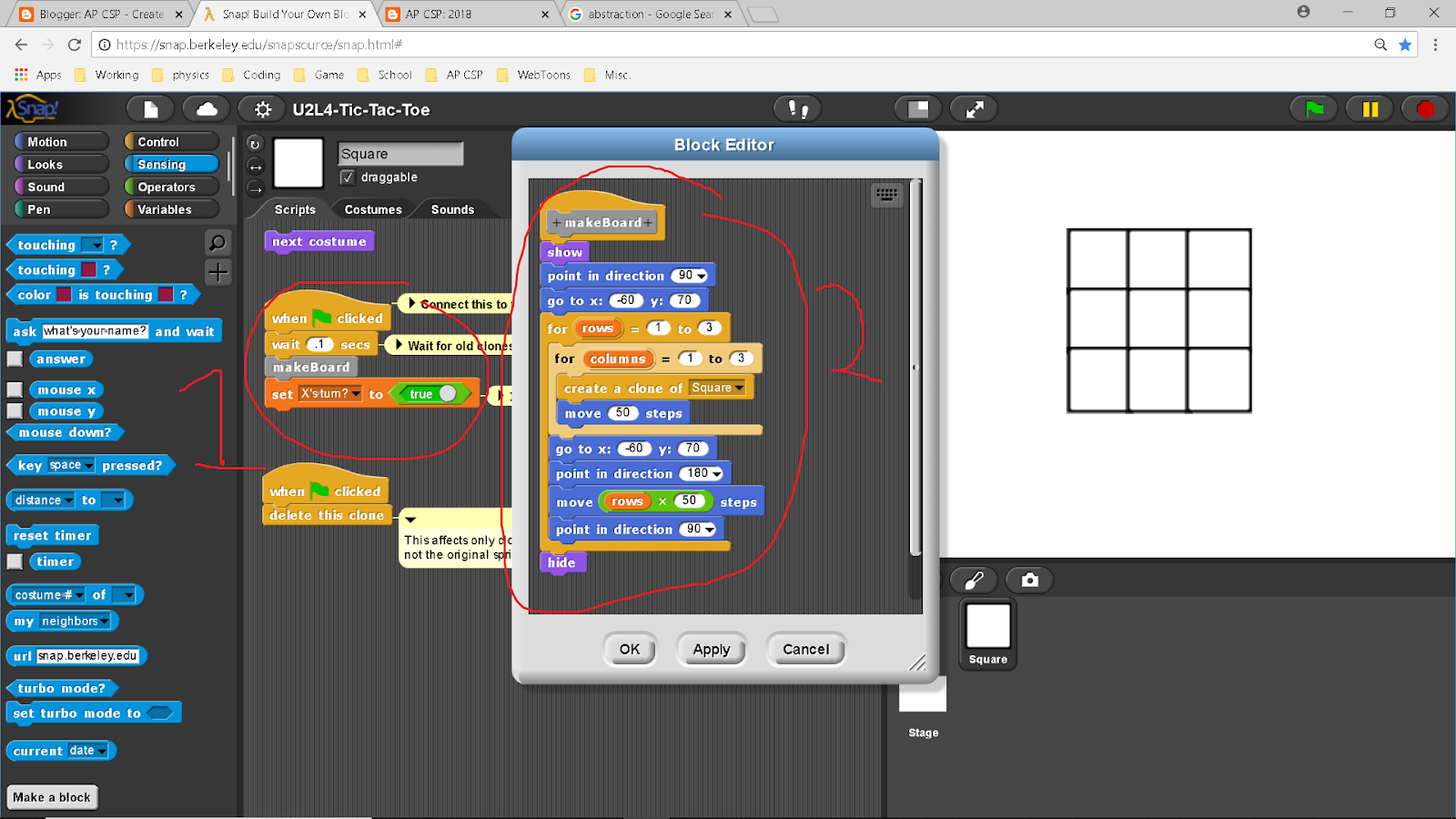 William Wang Computer Science Snap! U2L4TicTacToe