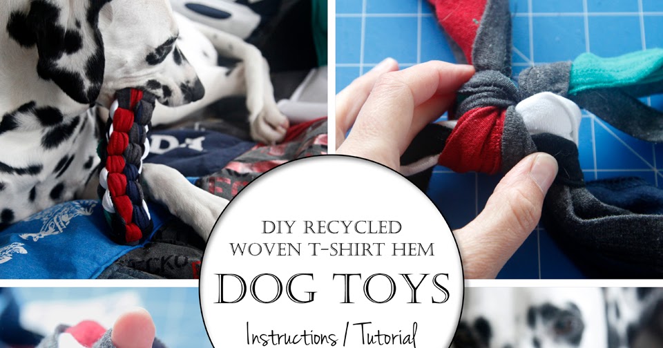 Dalmatian DIY: Recycled T-Shirt Hem DIY Woven Dog Toys