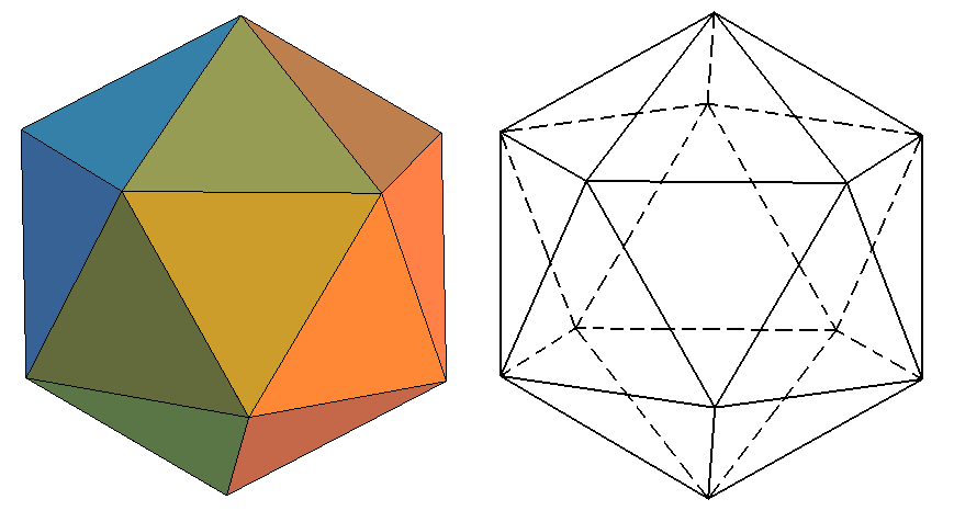 Как нарисовать правильный икосаэдр