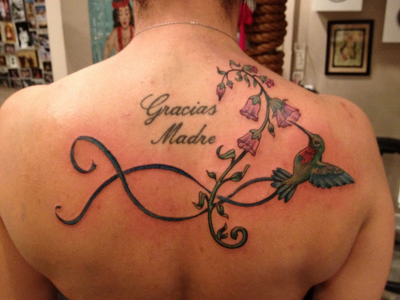 onto her back, she had the lettering already. She wanted this for her  title=