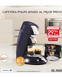 Carrefour UGT: cafetera Senseo de Philips más 16 monodosis Marcilla Senseo