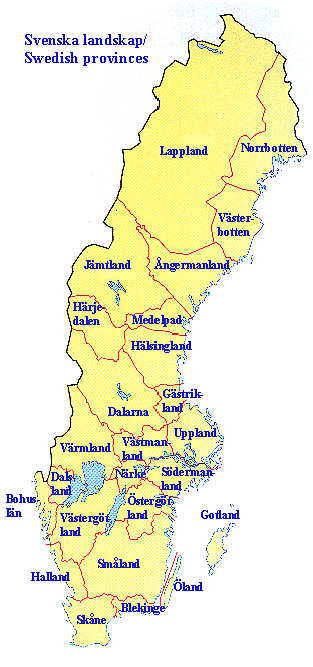 Karta över Sverige Provinsen bild | Karta över Sverige, Geografisk