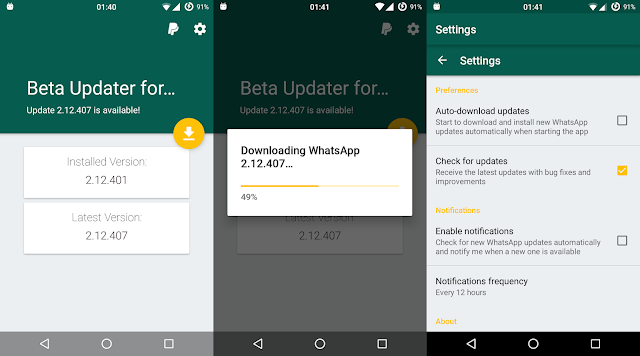 احصل على اخر تحديثات واتس اب قبل صدورها Whatsapp Beta Updater