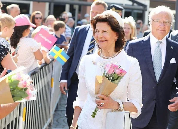 King Carl Gustaf and Queen Silvia take part in National Day celebrations at Gammelgarden in Ludvika