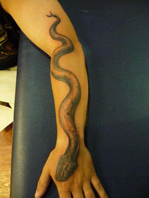 3D Snakes Tattoo on Forearms