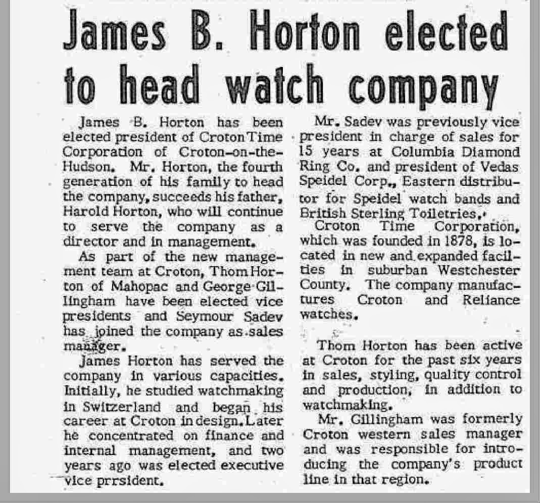 EverythingCroton MORE MEMORIES OF CROTON WATCH AKA CROTON TIME CORP