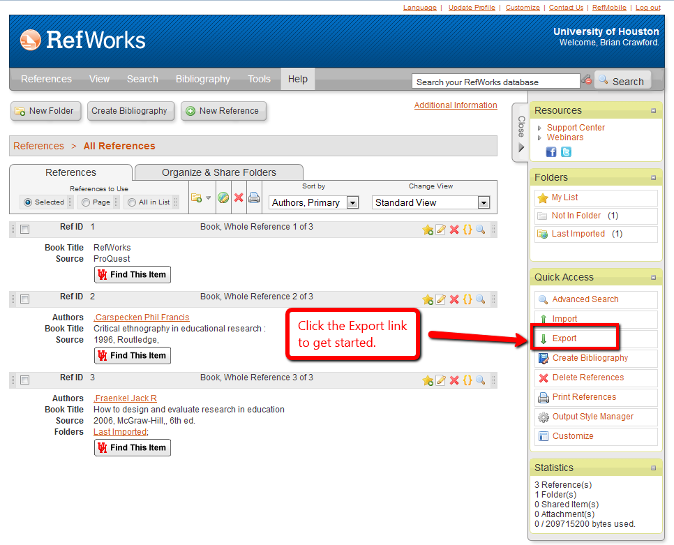 EDRS 8380 Research Methods In Education Importing Citations Into Microsoft Word 2010