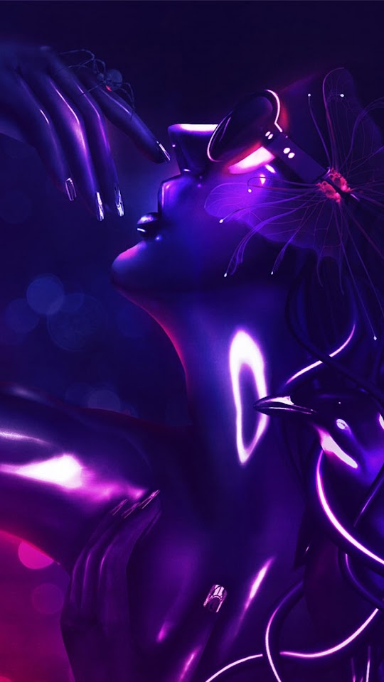   Purple CG Girl   Galaxy Note HD Wallpaper