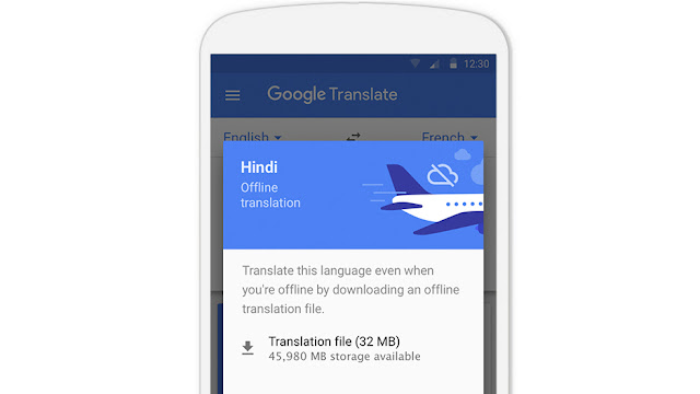 Screenshot einer Offline Übersetzung in Hindi