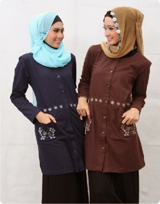 Model baju atasan muslim untuk remaja masa kini Gambar 