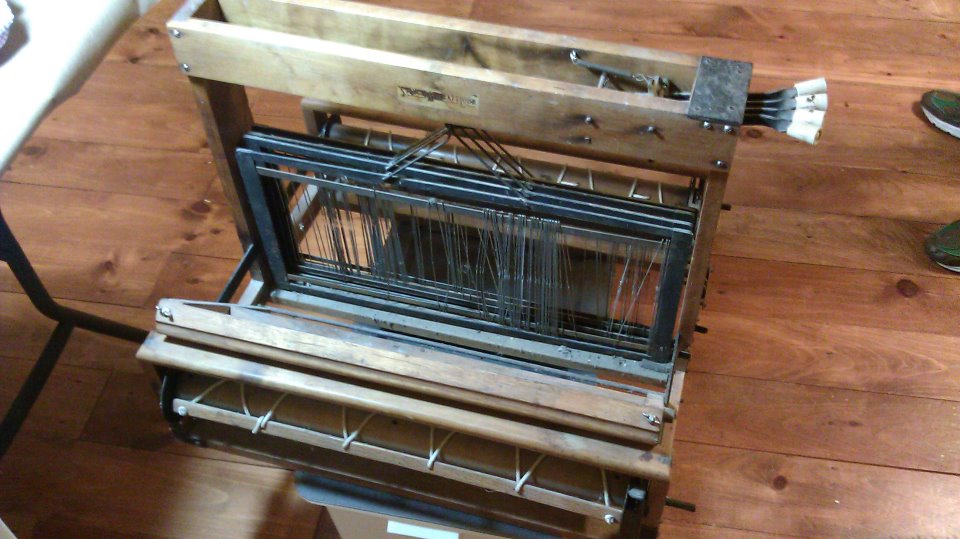 Weaving scarves on the loom Jamie RibisiBraley