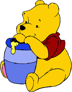 Winnie the pooh eating honey