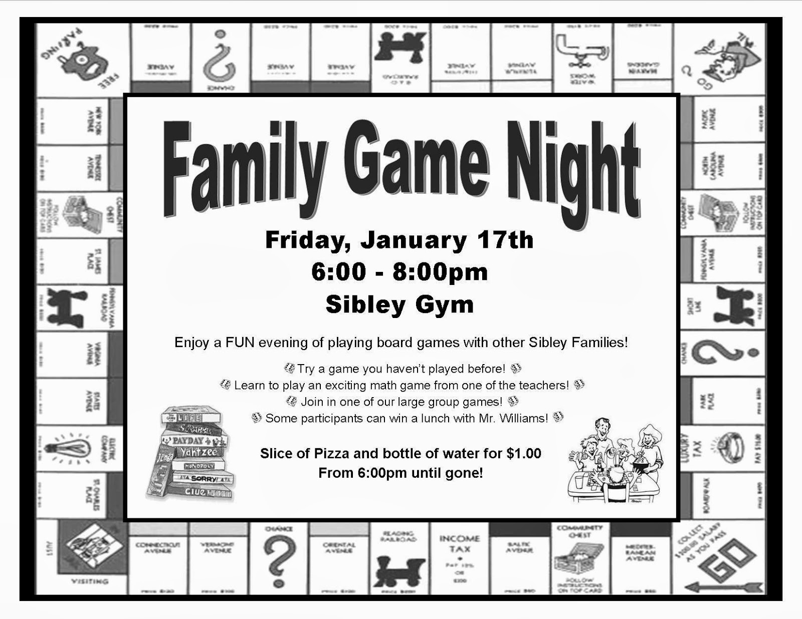 Sibley Snippets Game Night for January 17th