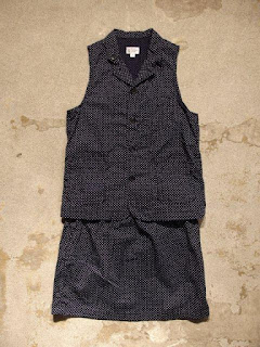 FWK by Engineered Garments "In Navy Printed Polka Dot Issue"