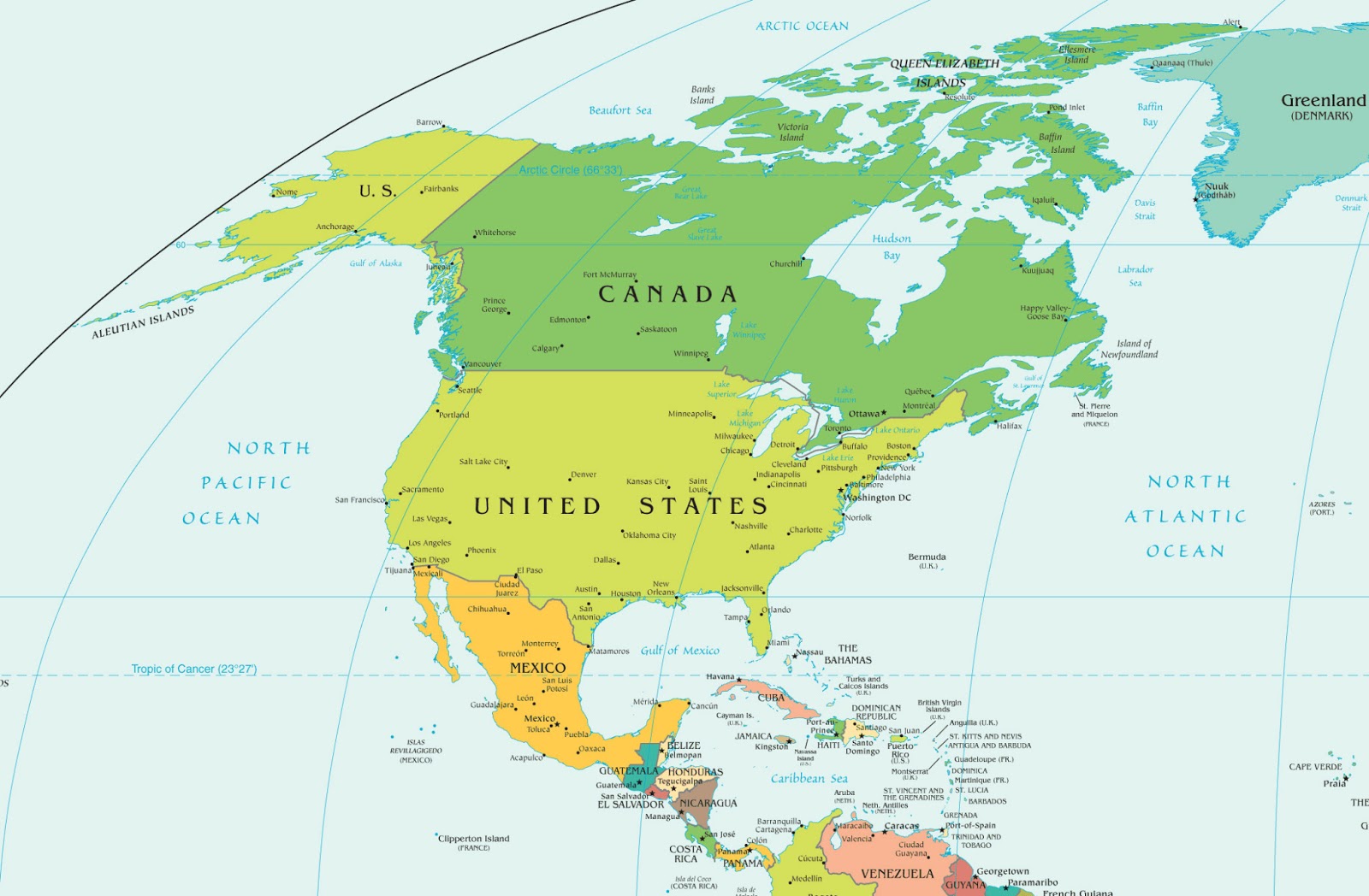 América do Norte | Mapas Geográficos da América do Norte