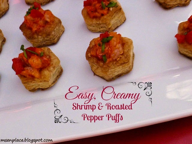 Easy, Creamy Shrimp & Roasted Pepper Puffs | Ms. enPlace
