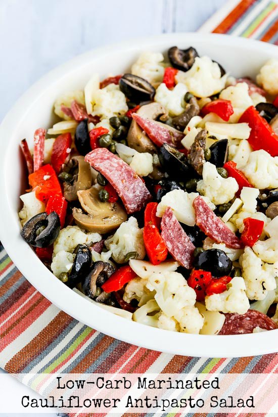 Low-Carb Marinated Cauliflower Antipasto Salad