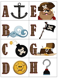 pirate alphabet hunt - rubber boots and elf shoes