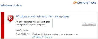Windows Update Error 80072ee2