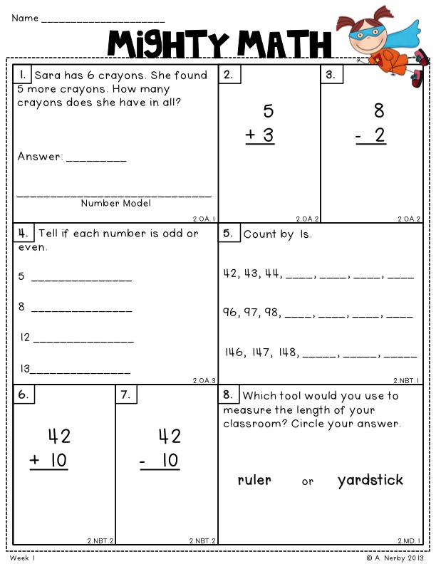 Mental Math 2nd Grade Second Grade Addition Subtraction Timed Test Mental Math 2nd Grade Second Grade Addition Subtraction Timed Test