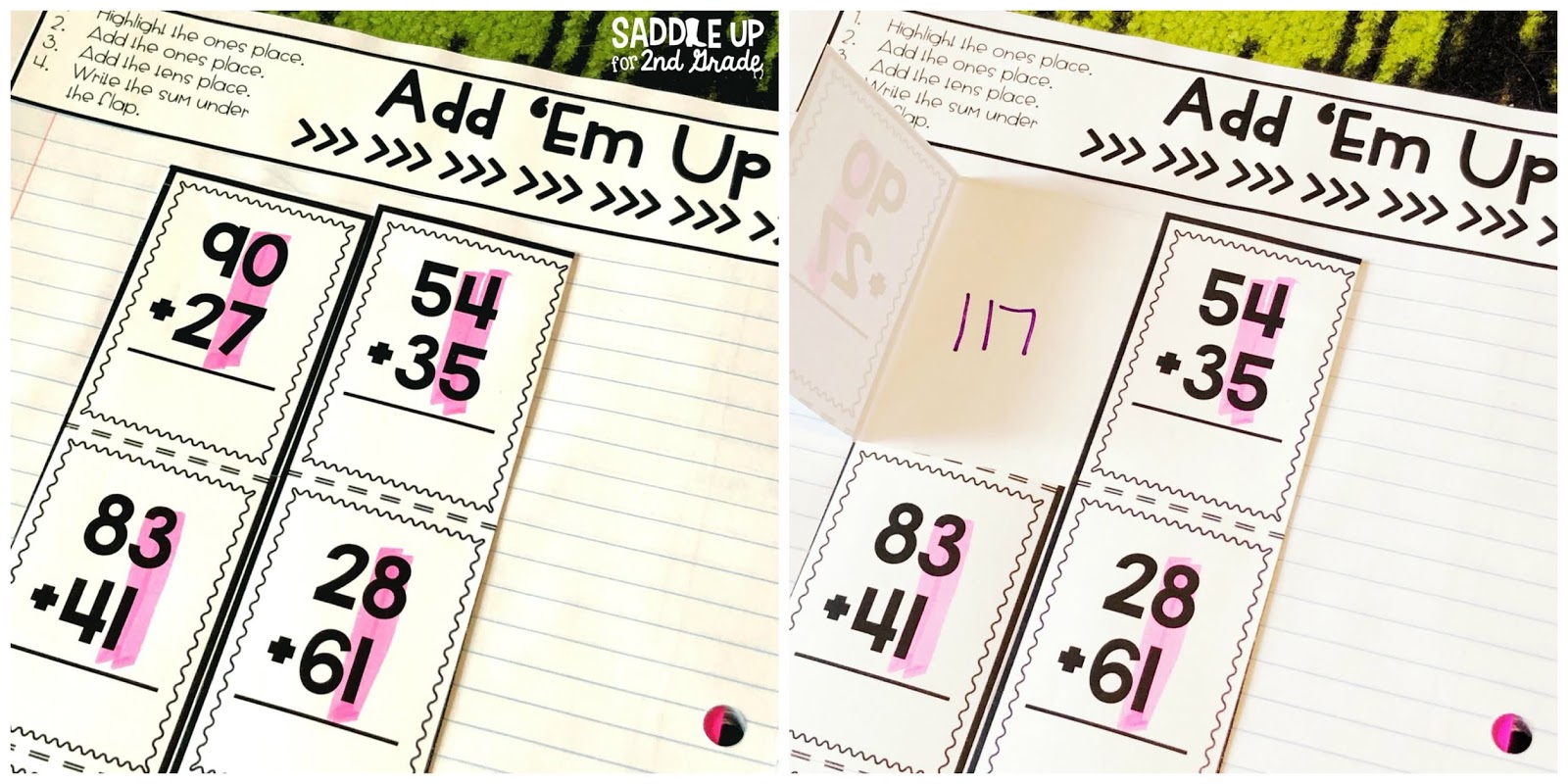 Second grade is the first year students are exposed to two digit addition strategies. Check out these different ways students can solve problems!