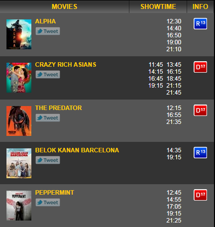 Jadwal Film Bioskop Hollywood XXI Jakarta Selatan, Harga Tiket Masuk ...