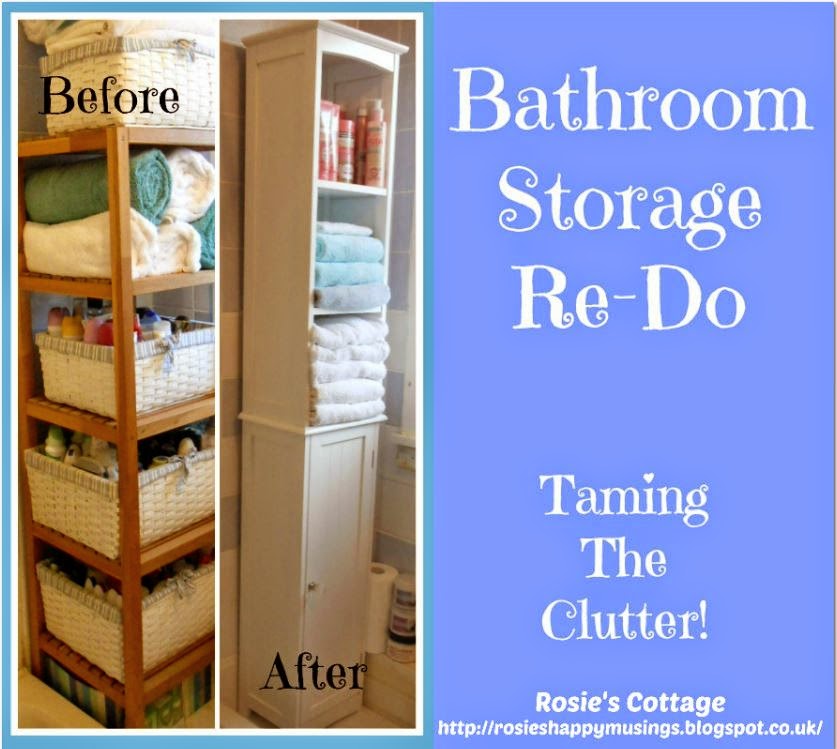 Rosie's Cottage Bathroom Storage ReDo Before & After