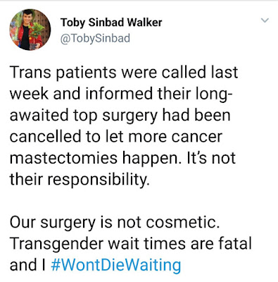 Mudança de sexo é mais importante que a cirurgia do câncer
