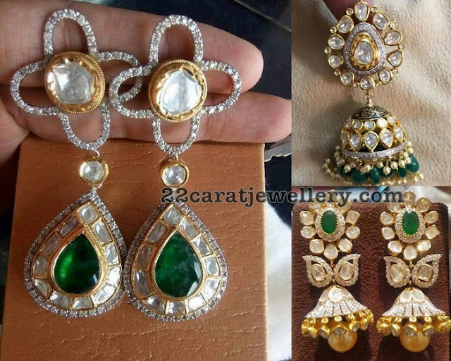 Pachi Kundan Chandbalis Jhumkas - Jewellery Designs