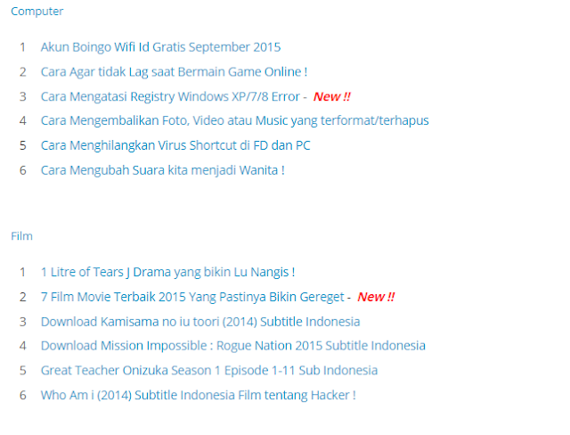 Cara Membuat Daftar Isi (Sitemap) Blogspot Menggunakan Laman HTML - Ini