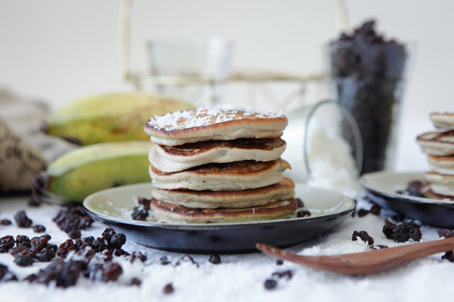 Coconut Raisin Pancakes (Grain & Gluten Free, Dairy Free and Nut Free)