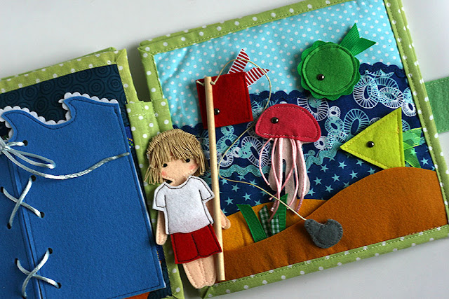 Travel book for Bowen, quiet busy book Fishing quiet book page