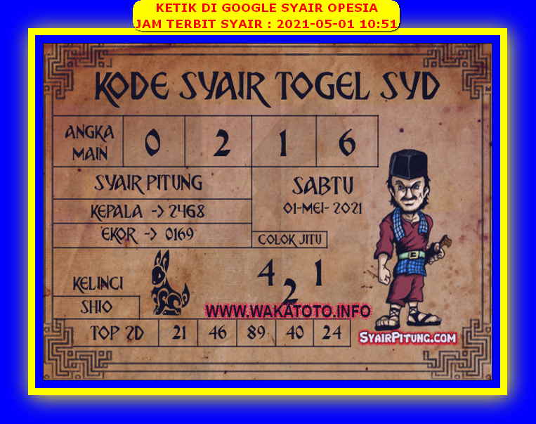 Syair Sdy Hari Ini Sabtu 1 Mei 2021 Opesia Official
