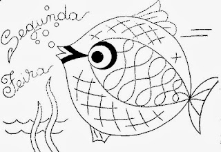 desenho semaninha do peixinho de aquario - segunda feira