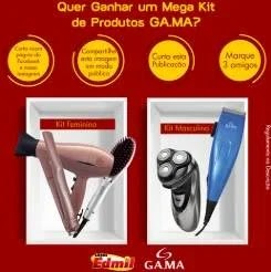 Promoção Lojas Edmil 2019 Concorra Kit Produtos GA.MA Feminino ou Masculino